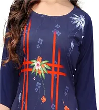 SANSKRUTI FASHION Women's Crepe Digital Print Straight Kurta(Pack of 2) (S, DARKBLUEBabyblue)-thumb4