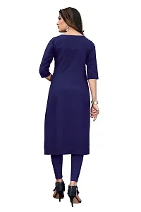 SANSKRUTI FASHION Women's Crepe Digital Print Straight Kurta (XL, Dark Blue)-thumb1