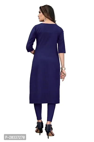 SANSKRUTI FASHION Women's Crepe Digital Print Straight Kurta (XL, Dark Blue)-thumb2