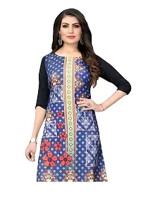 Lemon Tart Women's Crepe Printed Straight Kurti Size- Large Color-Blue (VOL-31-L)-thumb1