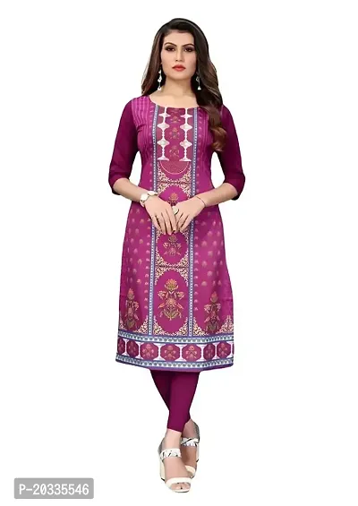 Lemon Tart Women's Crepe Printed Straight Kurti Size- X-Small Color-Purple (VOL-21-XS)-thumb0