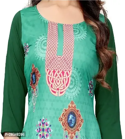 SANSKRUTI FASHION Women's Crepe Digital Print Straight Kurta(Pack 2) (S, DarkGreenRosepink)-thumb5