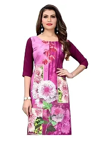 Lemon Tart Women's Crepe Printed Straight Kurti Size- Medium Color-Purple (VOL-05-M)-thumb1