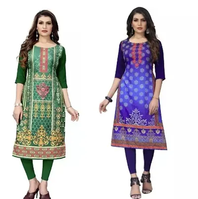 Pack Of 2- Stylish Crepe Kurtis