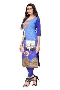 SANSKRUTI FASHION Women's Crepe Digital Print Straight Kurta (XL, Navy Blue)-thumb3