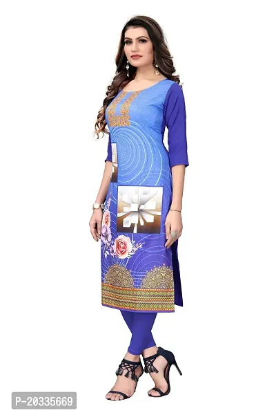 SANSKRUTI FASHION Women's Crepe Digital Print Straight Kurta (XL, Navy Blue)-thumb4