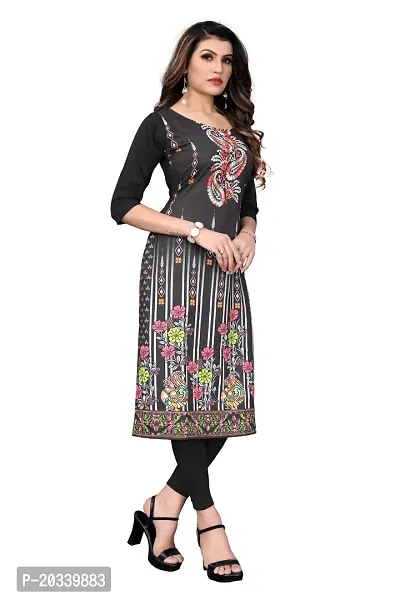 SANSKRUTI FASHION Women's Crepe Digital Print Straight Kurta(Pack of 2) (M, BlackDARKPURPEL)-thumb3