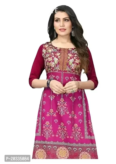 Lemon Tart Women's Crepe Printed Straight Kurti Size- X-Small Color-Purple (VOL-12-XS)-thumb2