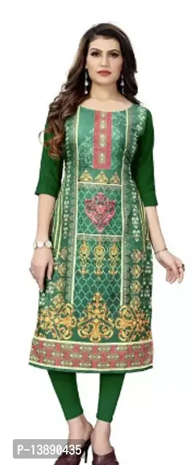 Reliable Crepe Printed Straight Kurta For Women-thumb0