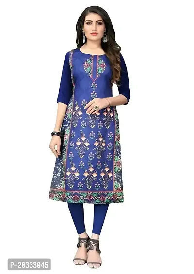 Lemon Tart Women's Crepe Printed Straight Kurti Size- Small Color-Blue (VOL-39-S)-thumb0