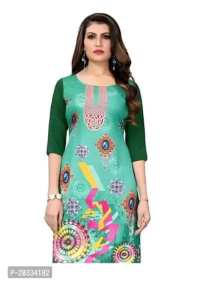 Lemon Tart Women's Crepe Printed Straight Kurti Size- Small Color-Green (VOL-10-S)-thumb2