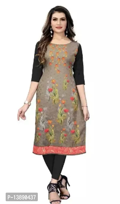 Reliable Crepe Printed Straight Kurta For Women