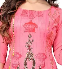 SANSKRUTI FASHION Women's Crepe Digital Print Straight Kurta (S, HOT Pink)-thumb4