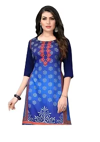 Lemon Tart Women's Crepe Printed Straight Kurti Size- X-Small Color-Blue (VOL-23-XXL)-thumb1