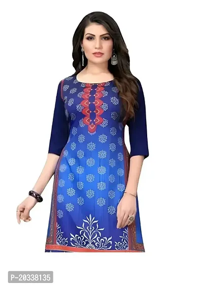 Lemon Tart Women's Crepe Printed Straight Kurti Size- X-Small Color-Blue (VOL-23-XXL)-thumb2