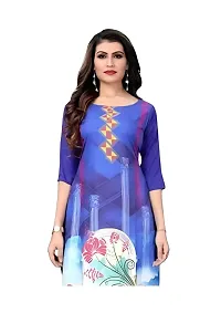 Lemon Tart Women's Crepe Printed Straight Kurti Size- X-Large Color-Blue (VOL-02-XL)-thumb1