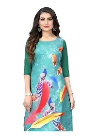 Lemon Tart Women's Crepe Printed Straight Kurti Size- X-Small Color-Green (VOL-28-XXL)-thumb1