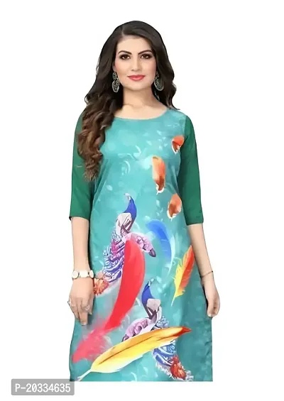 Lemon Tart Women's Crepe Printed Straight Kurti Size- X-Small Color-Green (VOL-28-XXL)-thumb2