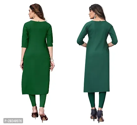 SANSKRUTI FASHION Women's Crepe Digital Print Straight Kurta(Pack of 2) (XXL, GreenOliveGreen)-thumb2