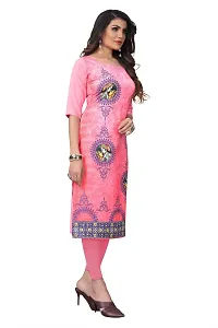 SANSKRUTI FASHION Women's Crepe Digital Print Straight Kurta(Pack of 2) (M, TOMATOPINKSLATEGREY)-thumb2