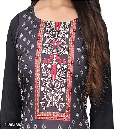 SANSKRUTI FASHION Women's Crepe Digital Print Straight Kurta(Pack of 2) (M, REDBLACKDEEPPINK)-thumb5