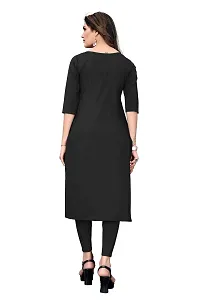 SANSKRUTI FASHION Women's Crepe Digital Print Straight Kurta (XL, Black)-thumb1