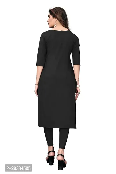 SANSKRUTI FASHION Women's Crepe Digital Print Straight Kurta (XL, Black)-thumb2