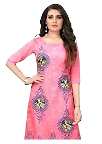 Lemon Tart Women's Crepe Printed Straight Kurti Size- X-Small Color-Pink (VOL-33-XXL)-thumb1