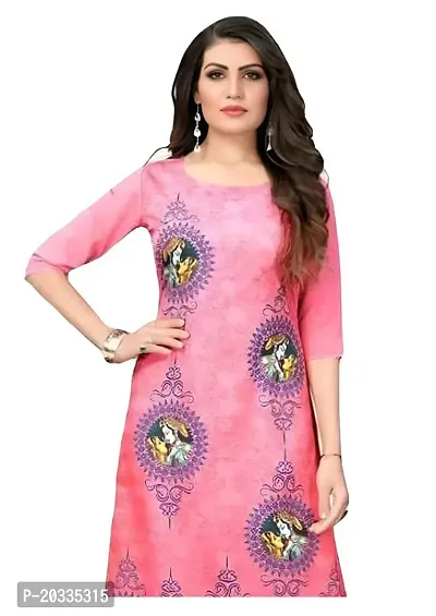 Lemon Tart Women's Crepe Printed Straight Kurti Size- X-Small Color-Pink (VOL-33-XXL)-thumb2