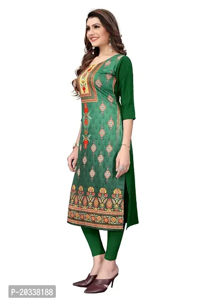 SANSKRUTI FASHION Women's Crepe Digital Print Straight Kurta (XXL, Green)-thumb4