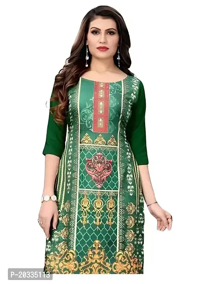 Lemon Tart Women's Crepe Printed Straight Kurti Size- Medium Color-Green (VOL-20-M)-thumb2