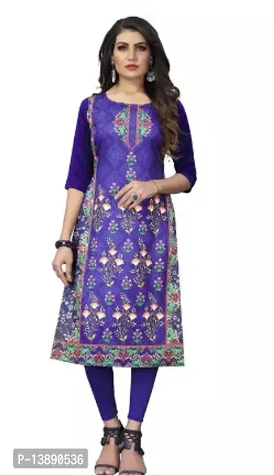 Reliable Crepe Printed Straight Kurta For Women-thumb0