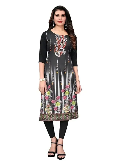 Tart Women's Crepe Straight Kurti Size- X-Small Color-Black (VOL-04-XS)