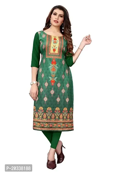 SANSKRUTI FASHION Women's Crepe Digital Print Straight Kurta (XXL, Green)-thumb0