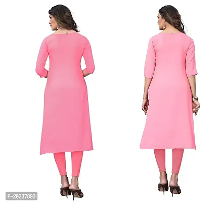 SANSKRUTI FASHION Women's Crepe Digital Print Straight Kurta(Pack of 2) (L, PeachRosepink)-thumb2