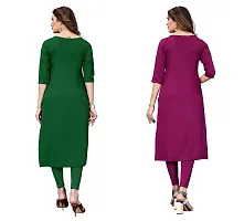 SANSKRUTI FASHION Women's Crepe Digital Print Straight Kurta(Pack of 2) (L, GreenNAVYBLUE)-thumb1