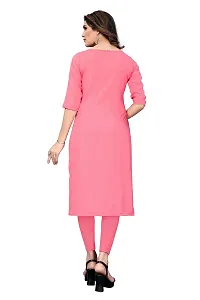 SANSKRUTI FASHION Women's Crepe Digital Print Straight Kurta (S, HOT Pink)-thumb1