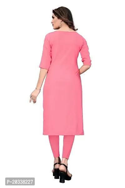 SANSKRUTI FASHION Women's Crepe Digital Print Straight Kurta (S, HOT Pink)-thumb2