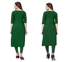 SANSKRUTI FASHION Women's Crepe Digital Print Straight Kurta(Pack of 2) (M, SeagreenLightGreen)-thumb1