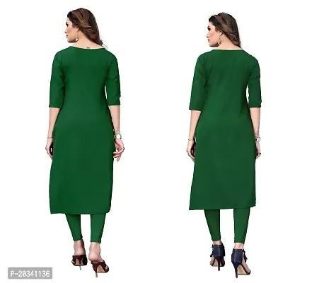 SANSKRUTI FASHION Women's Crepe Digital Print Straight Kurta(Pack of 2) (M, SeagreenLightGreen)-thumb2