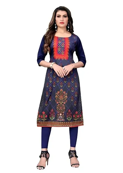 Stylish Crepe Straight Printed Kurti