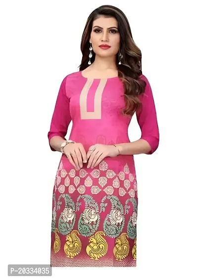 Lemon Tart Women's Crepe Printed Straight Kurti Size- X-Small Color-Pink (VOL-09-XXL)-thumb2