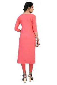 Lemon Tart Women's Crepe Printed Straight Kurti Size- X-Large Color-Pink (VOL15-15-XL)-thumb1