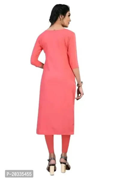 Lemon Tart Women's Crepe Printed Straight Kurti Size- X-Large Color-Pink (VOL15-15-XL)-thumb2