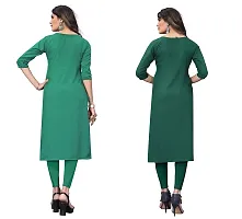 SANSKRUTI FASHION Women's Crepe Digital Print Straight Kurta(Pack of 2) (XL, SeagreenOliveGreen)-thumb1