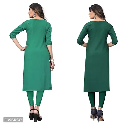 SANSKRUTI FASHION Women's Crepe Digital Print Straight Kurta(Pack of 2) (XL, SeagreenOliveGreen)-thumb2