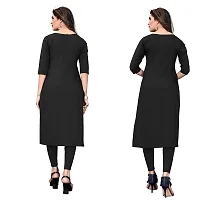 SANSKRUTI FASHION Women's Crepe Digital Print Straight Kurta(Pack of 2) (L, BlackSADDLEBROWN)-thumb1