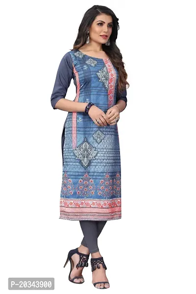 SANSKRUTI FASHION Women's Crepe Digital Print Straight Kurta(Pack of 2) (XL, DIMGREYRosepink)-thumb3