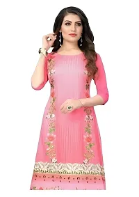 Lemon Tart Women's Crepe Printed Straight Kurti Size- Small Color-Pink (VOL-01-S)-thumb1