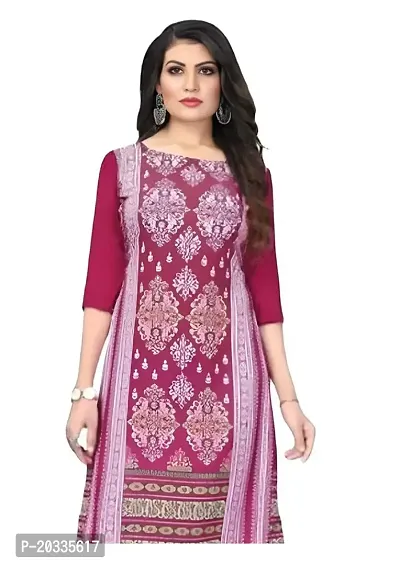 Lemon Tart Women's Crepe Printed Straight Kurti Size- X-Large Color-Pink (VOL-27-XL)-thumb2